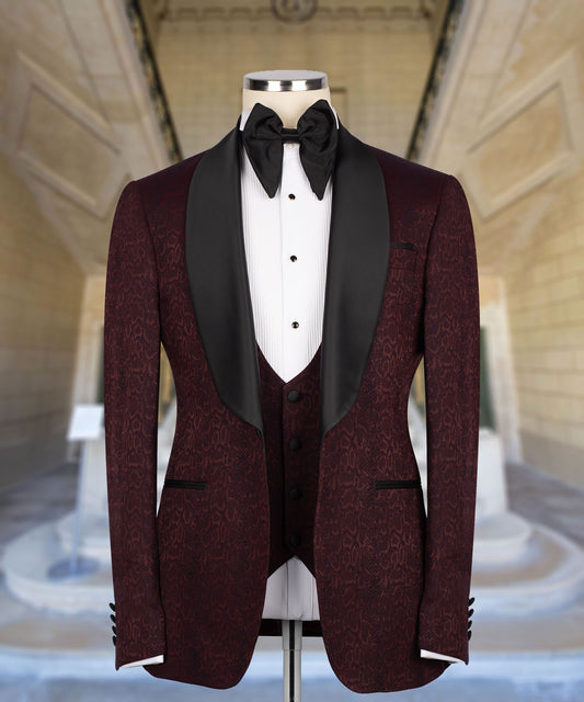 Burgundy Triple Tuxedo