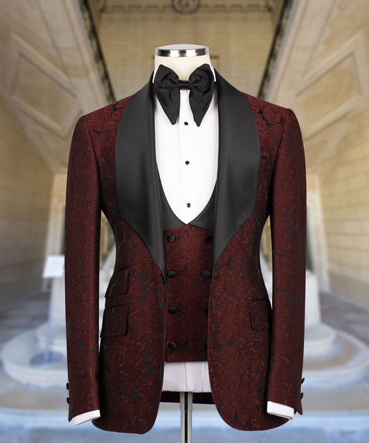 Burgundy Triple Tuxedo