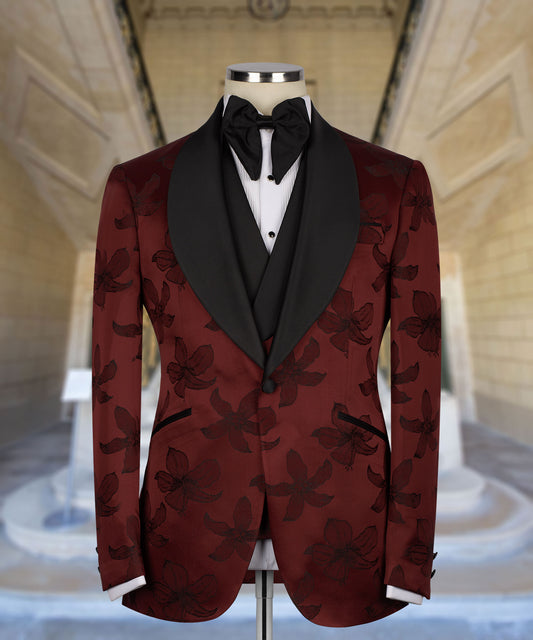 Burgundy Triple Tuxedo