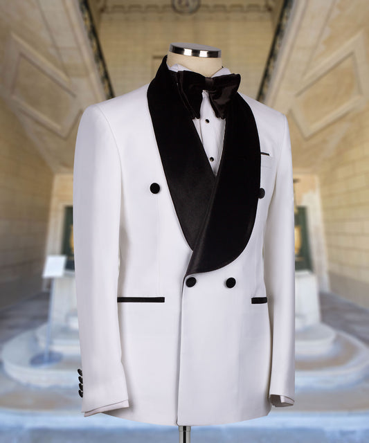 Black Collar - White Double Breasted Tuxedo