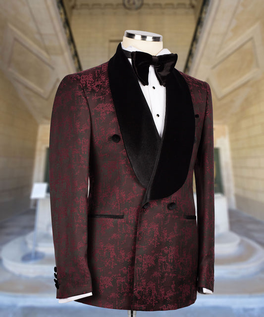 Burgundy Double Breasted Tuxedo