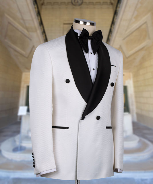 Black Collar - White Double Breasted Tuxedo